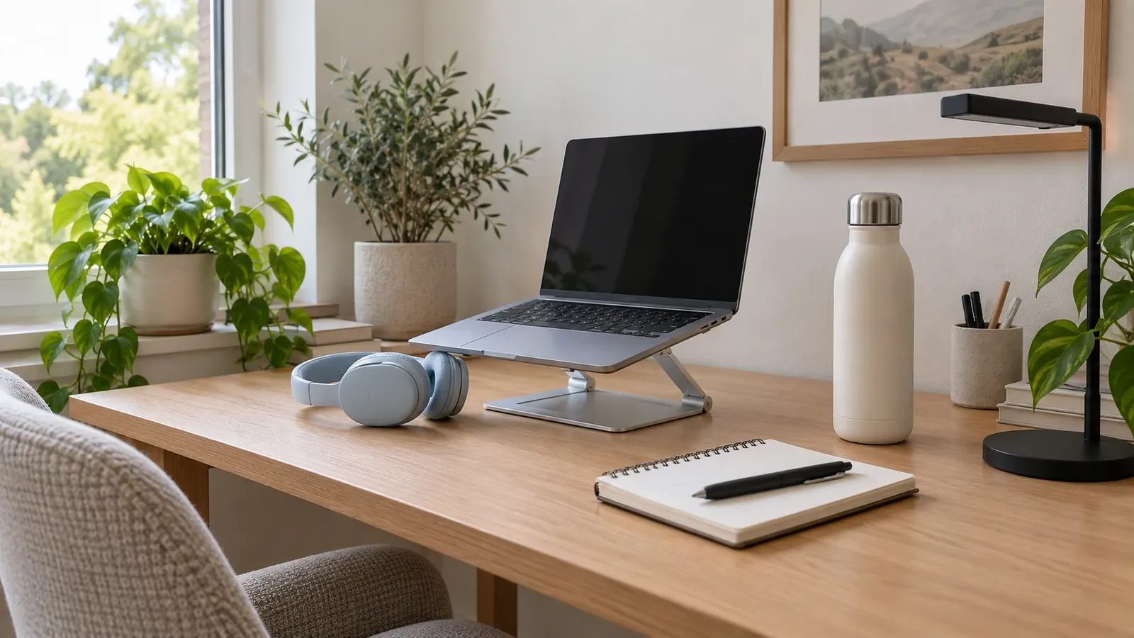 Illustration: A desk that helps you focus