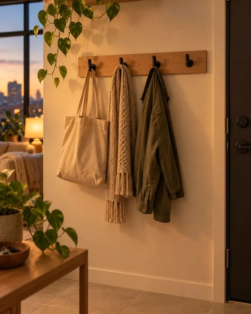 Illustration: Entryway wall hooks